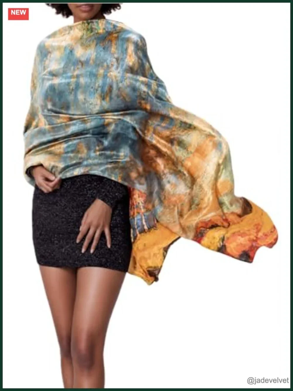 100% Mulberry Silk Jacquard Scarf Oversized Shawl Wrap with Gift Box